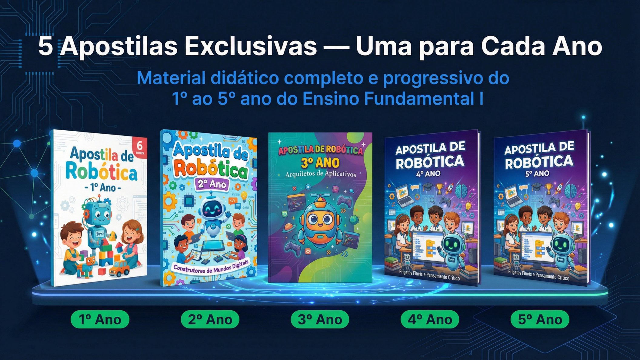 5 apostilas de robótica — 1º ao 5º ano